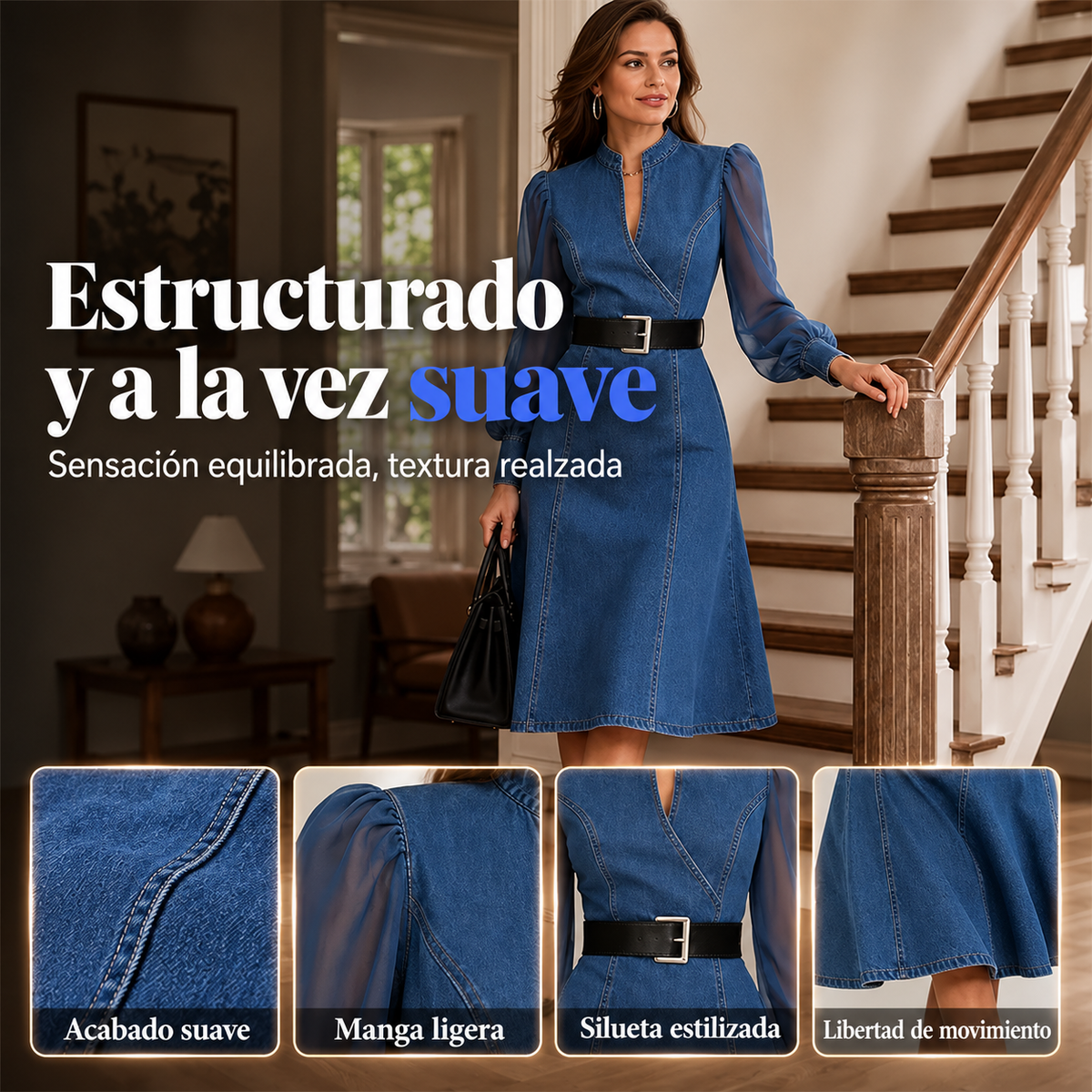 Efímera | Vestido vaquero adelgazante