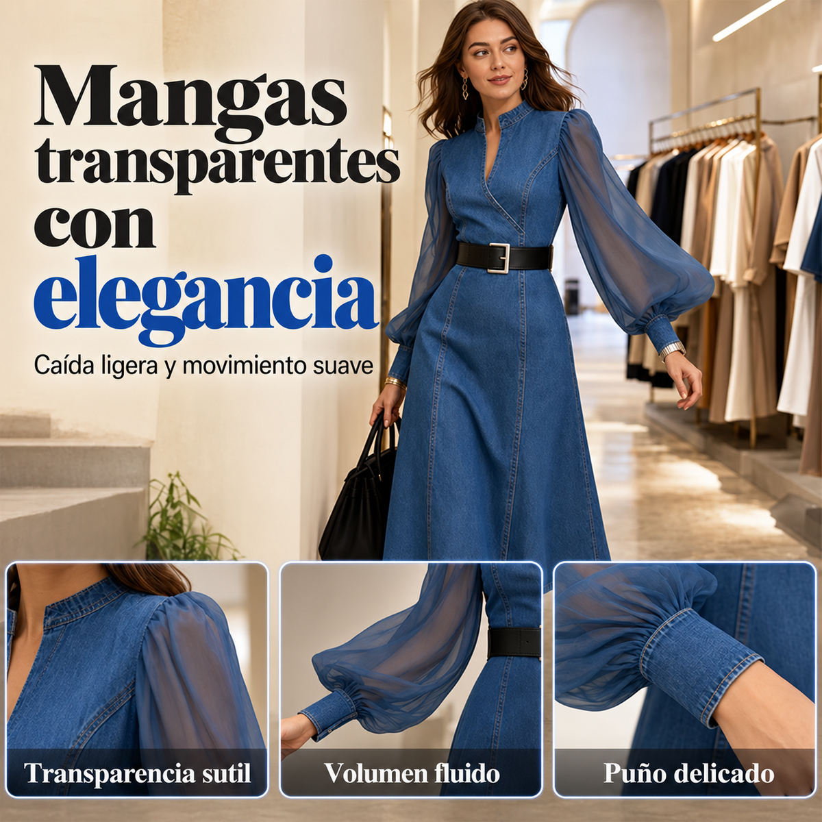 Efímera | Vestido vaquero adelgazante