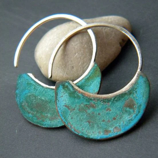 PENDIENTES LUNA PATINA
