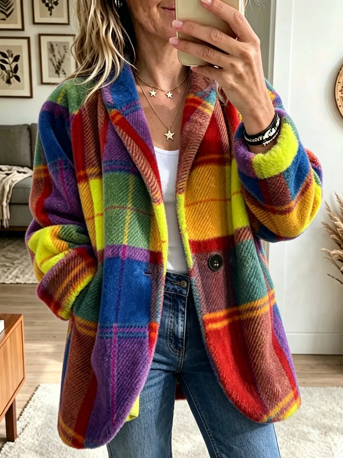 Lavinia | Chaqueta de forro polar a cuadros