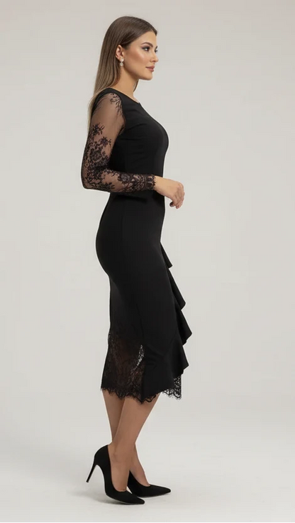 NAFISA™ | VESTIDO ENTALLADO DE ENCAJE