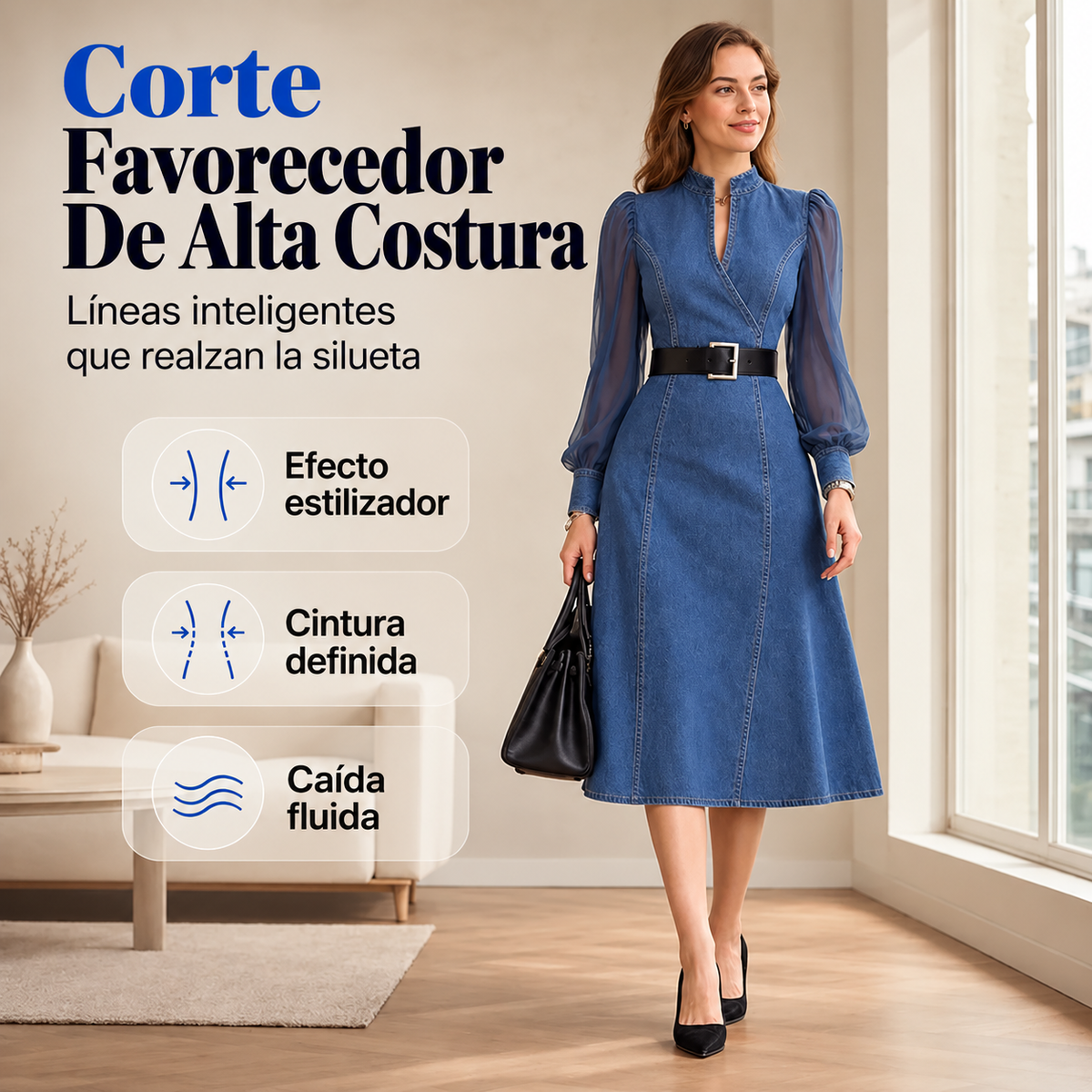 Efímera | Vestido vaquero adelgazante