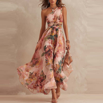 Elvira | Vestido Floral con Hombro Descubierto