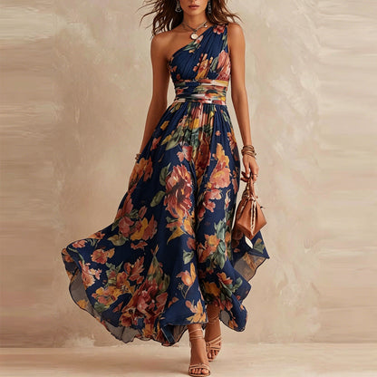 Elvira | Vestido Floral con Hombro Descubierto