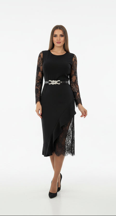 NAFISA™ | VESTIDO ENTALLADO DE ENCAJE