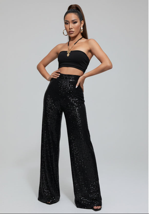 PANTALÓN HOLGADO CON LENTEJUELAS