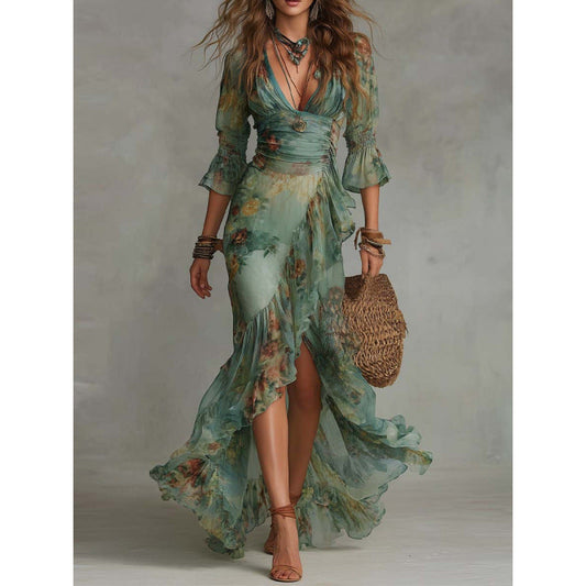 Sonia | Vestido Floral con Escote Cruzado