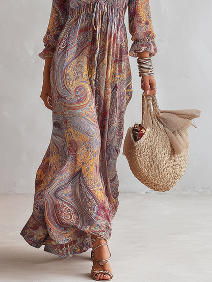 Amara | Vestido Paisley con Escote en V