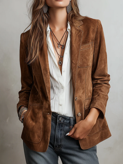 Blazer Vintage Marrón de Mujer