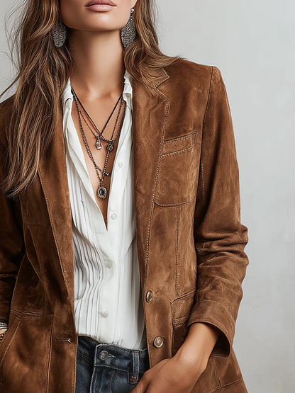 Blazer Vintage Marrón de Mujer