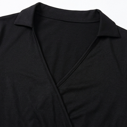 Volare | Vestido midi con cuello en V fruncido y mangas acampanadas