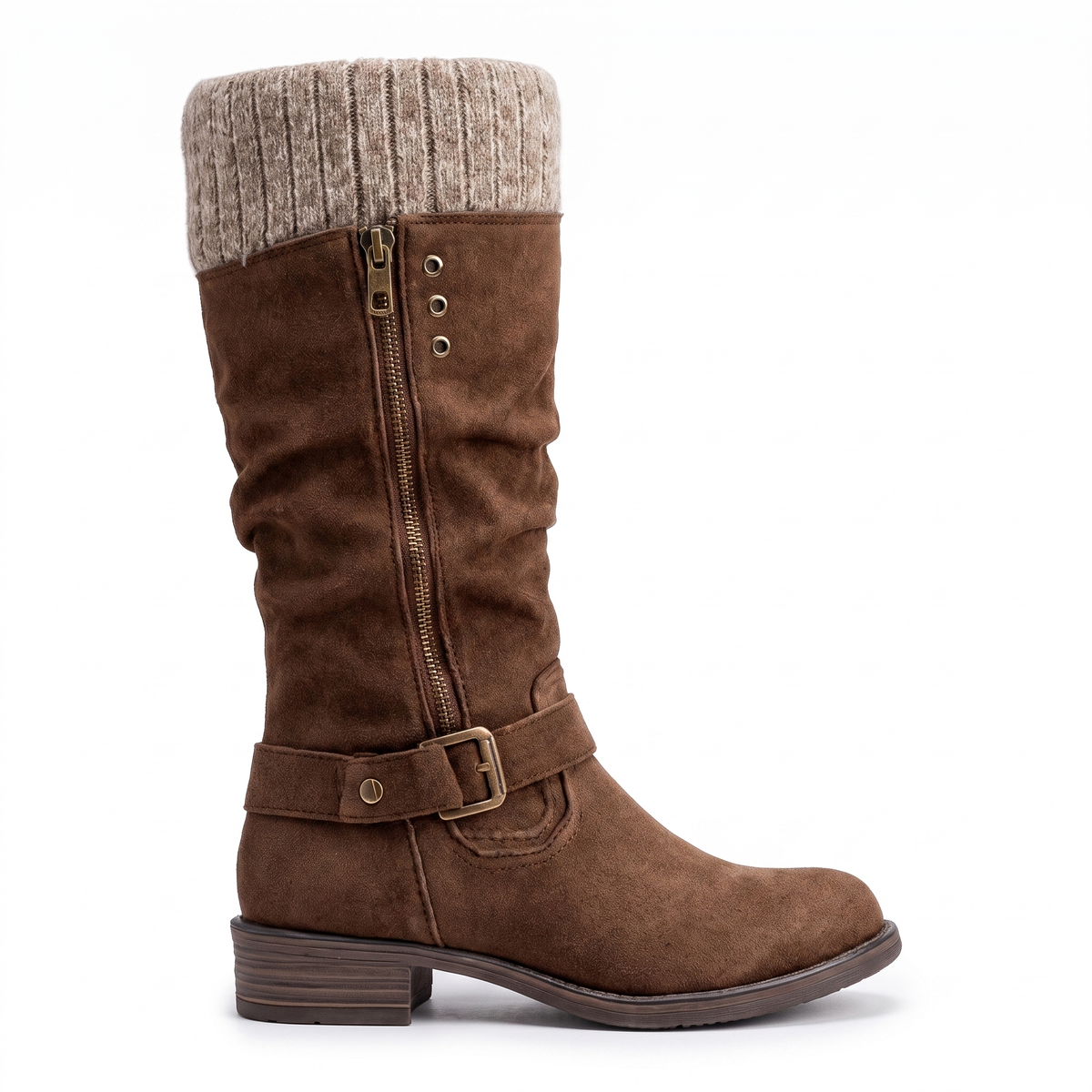 Gloria | Bota de Caña Alta con Detalle de Malla Trenzada
