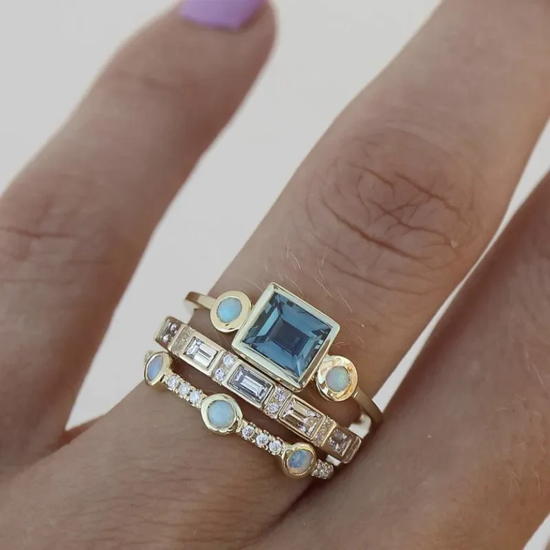 ANILLO LUZ AZUL DORADA