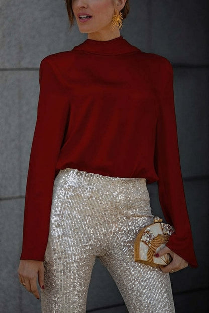 BLUSA SATÉN FIESTA CON ESPALDA DESCUBIERTA